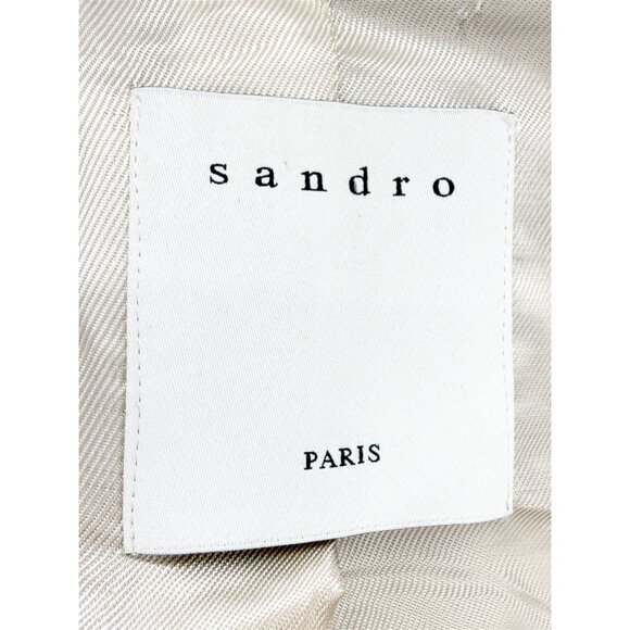 Sandro Victory Plaid Back Cotton Trench Coat 36/S - Picture 11 of 16